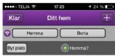 Klar Ditt hem Hemma Borta Byt plats Hemma?