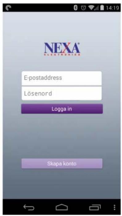 NEXA® E-postaddress Lösenord Logga in Skapa konto