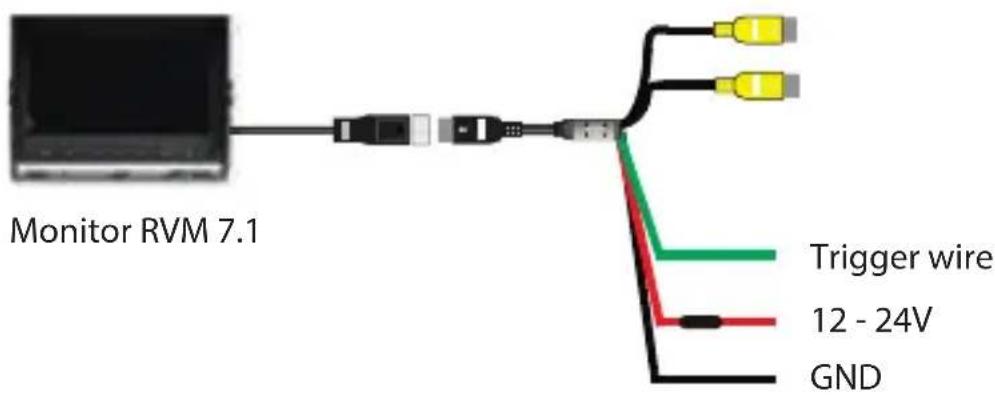 Monitor RVM 7.1 Trigger wire 12 - 24V GND