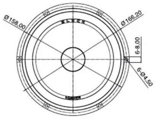 Ø158,00 Ø166,20 6-8,00 6-Ø4,50