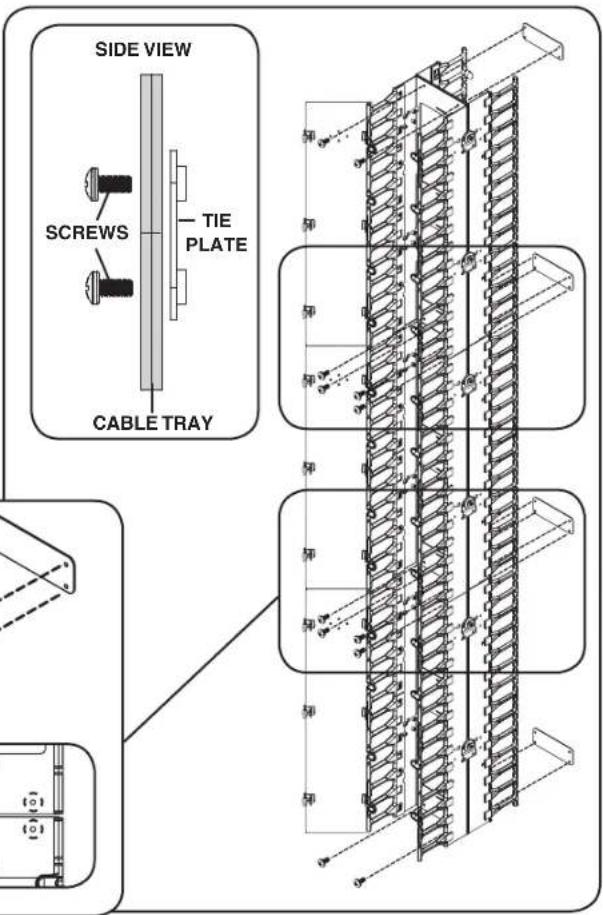 SIDE VIEW SCREWS TIE PLATE CABLE TRAY