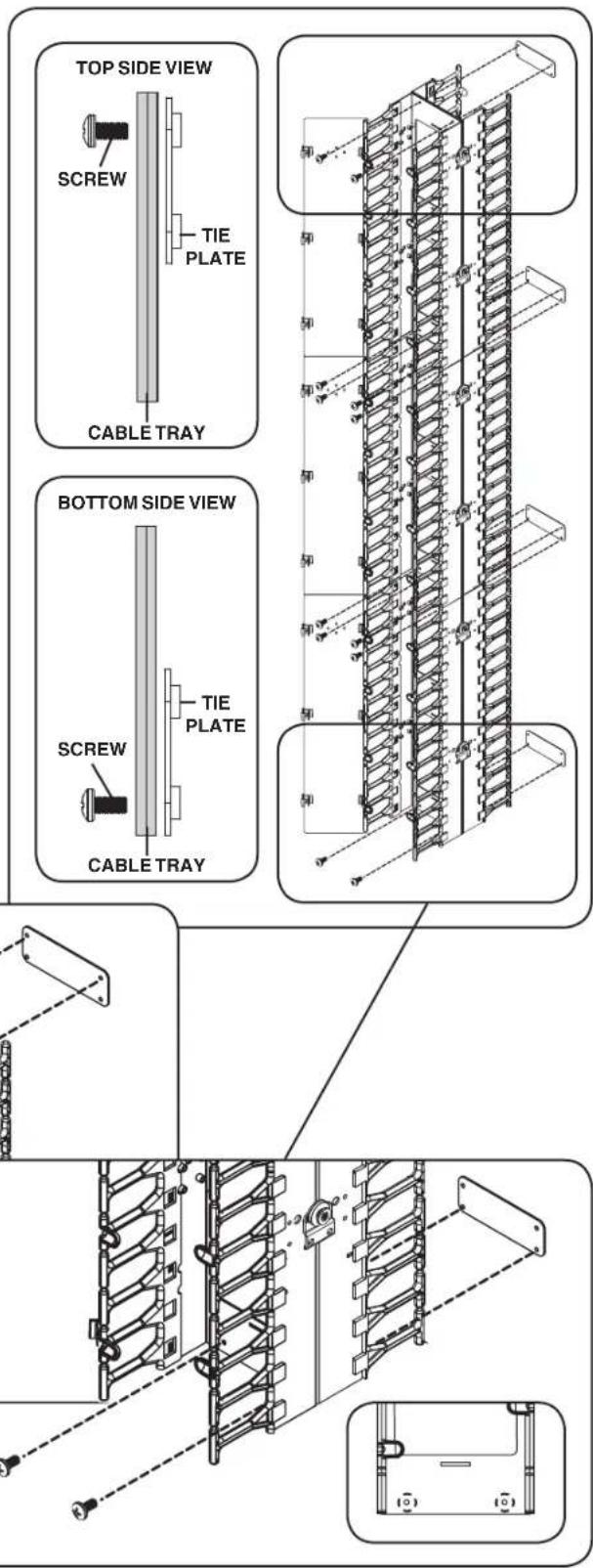 TOP SIDE VIEW SCREW TIE PLATE CABLE TRAY BOTTOM SIDE VIEW SCREW TIE PLATE CABLE TRAY