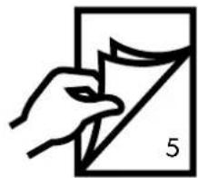 Simple line drawing of a hand holding a document with a diagonal line, no text or symbols present