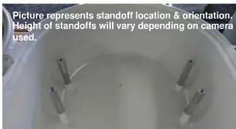 Picture represents standoff location & orientation. Height of standoffs will vary depending on camera used.