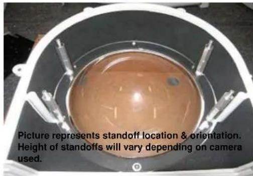 Picture represents standoff location & orientation. Height of standoffs will vary depending on camera used.