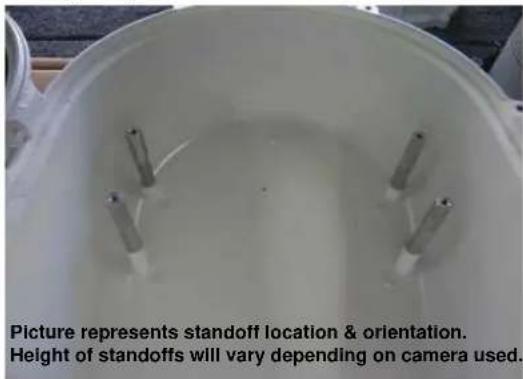 Picture represents standoff location & orientation. Height of standoffs will vary depending on camera used.