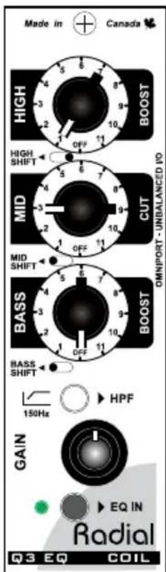 Radial Engineering Q3 - SUGGESTED SOUND SETTINGS - 6