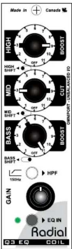 Radial Engineering Q3 - SUGGESTED SOUND SETTINGS - 3