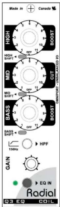 Radial Engineering Q3 - USER SOUND SETTINGS - 1