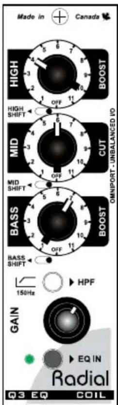 Radial Engineering Q3 - SUGGESTED SOUND SETTINGS - 4