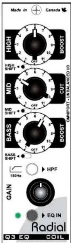 Radial Engineering Q3 - SUGGESTED SOUND SETTINGS - 4