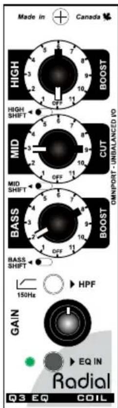 Radial Engineering Q3 - SUGGESTED SOUND SETTINGS - 6