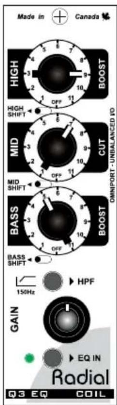 Radial Engineering Q3 - SUGGESTED SOUND SETTINGS - 2
