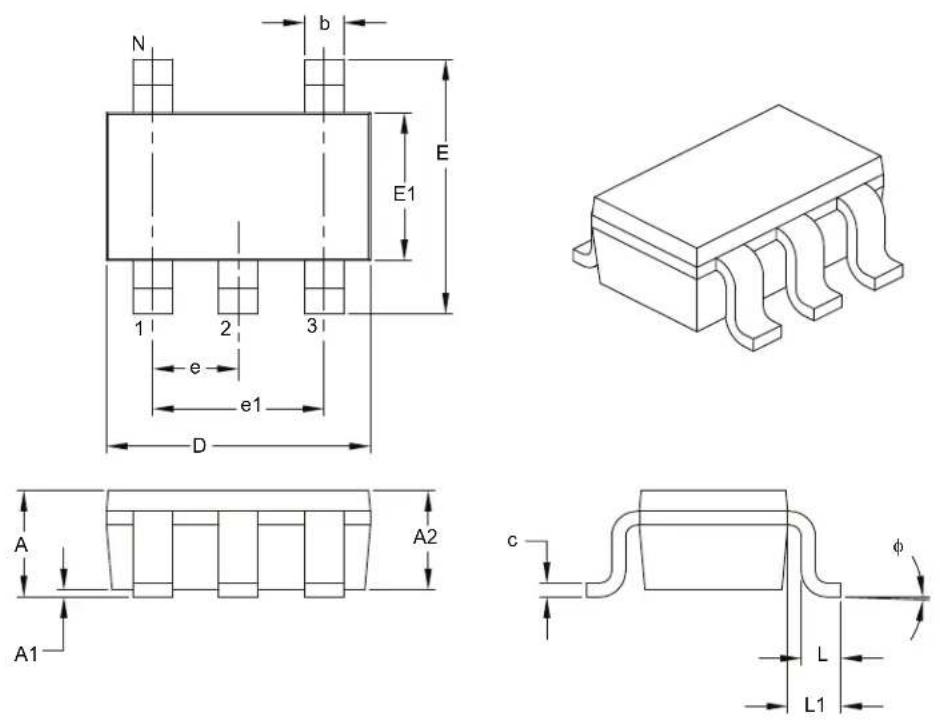 Microchip MCP1661 - 5-Lead Plastic Small Outline Transistor (OT) [SOT-23] - 1