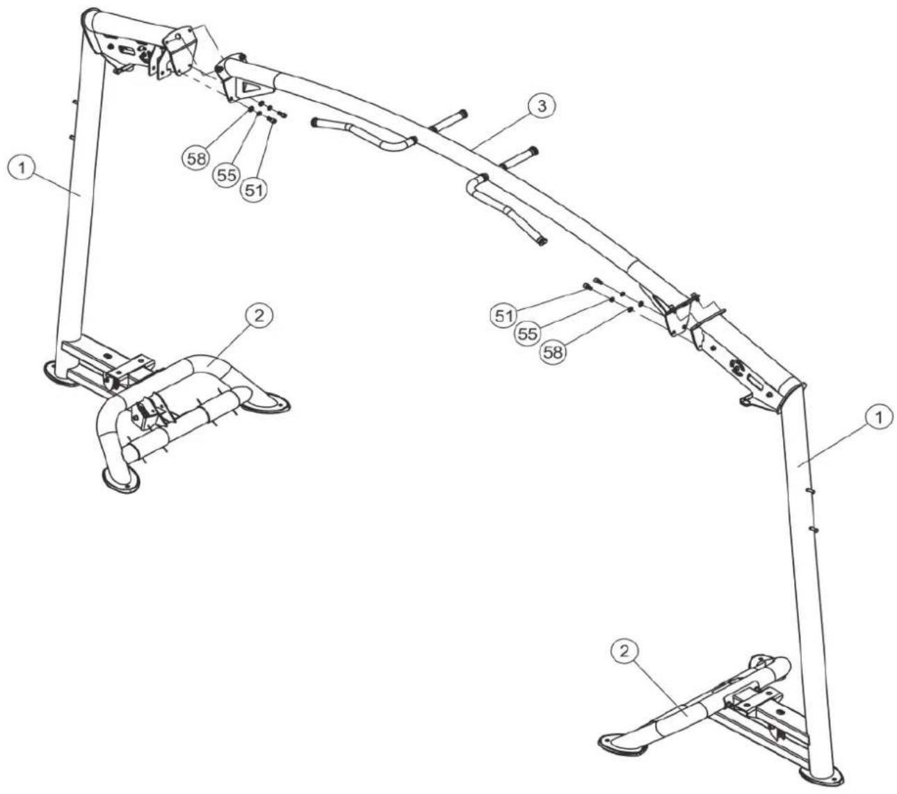 TAURUS Studio Cross Over Pulley Combo A - Step 2: Assembly of the Frame Tube - 1