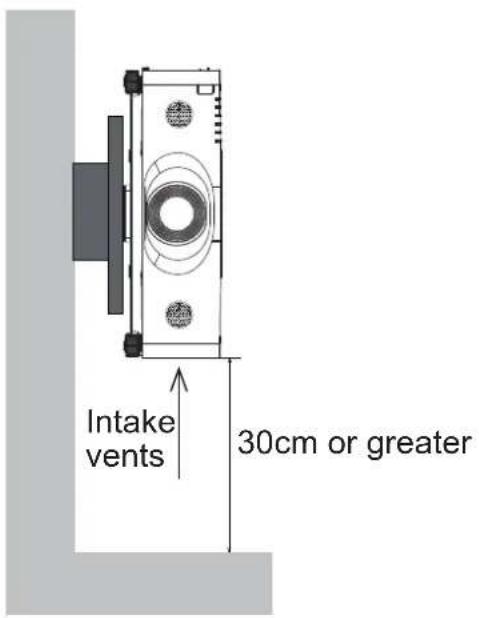 Intake vents 30cm or greater