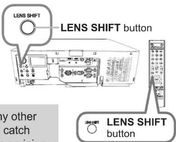 LENS SHIFT LENS SHIFT button LENS SHIFT button my other catch on injury