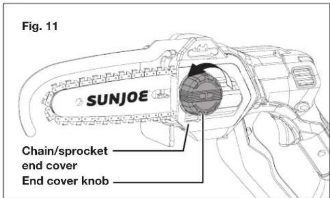 Fig. 11 SUNJOE Chain/sprocket end cover End cover knob