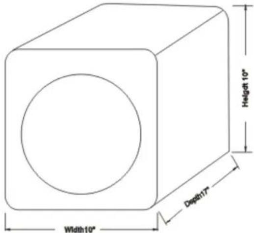 Width10" Depth17" Height10"