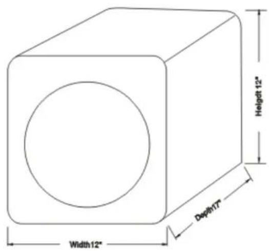 Width12" Depth17" Height12"