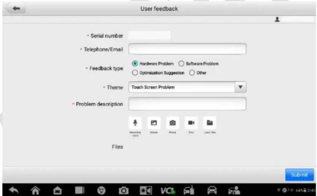 Autel MaxiIM M608S Ⅱ - To send new user feedback - 1