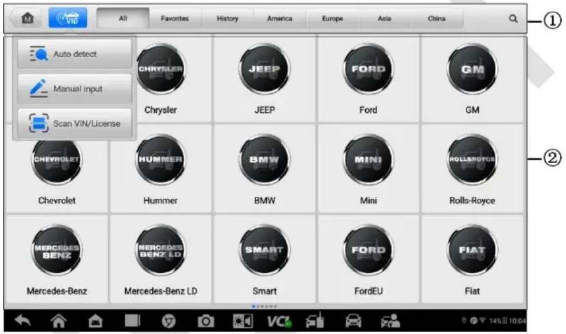Autel MaxiIM M608S Ⅱ - Vehicle Menu Layout - 1