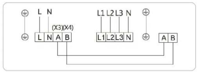 L N (X3)(X4) L N A B L1 L2 L3 N L1 L2 L3 N A B