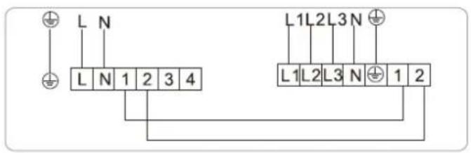 L N L N 1 2 3 4 L1L2L3 N L1L2L3 N 1 2