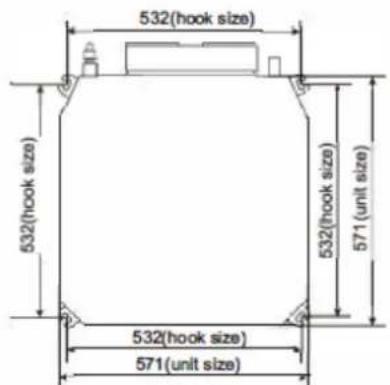532(hook size) 532(hook size) 532(hook size) 571(unit size) 571(unit size)