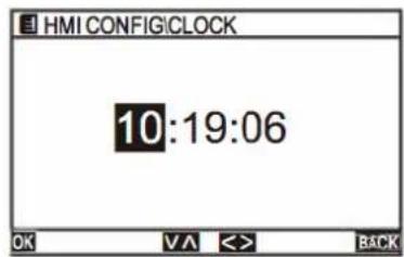 HMI CONFIGICLOCK 10:19:06 OK VA ↔ BACK