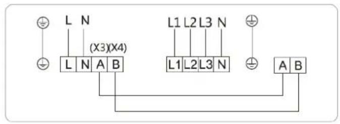 L N (X3)(X4) L N A B L1 L2 L3 N L1 L2 L3 N A B