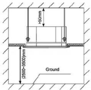 ≥50mm (2500-3500)mm Ground