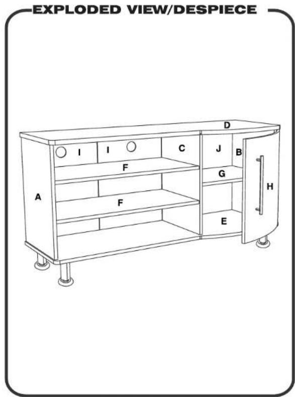 EXPLODED VIEW/DESPIECE A I I C D J B F G F E H