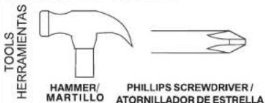 TOOLS HERRAMIENTAS HAMMER/ MARTILLO PHILLIPS SCREWDRIVER / ATORNILLADOR DE ESTRELLA