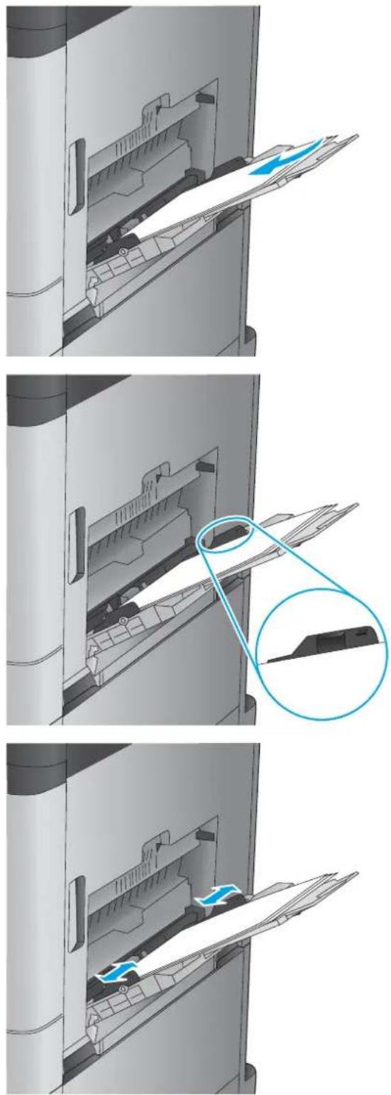 HP LaserJet Enterprise MFP M830 - Fylla på fack 1 - 3