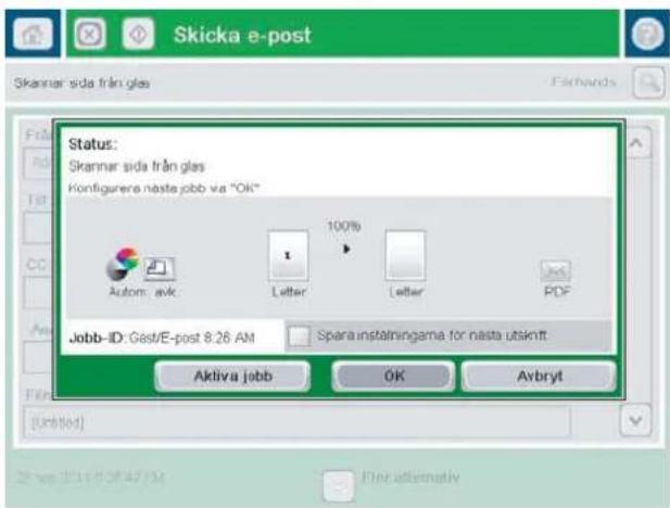 HP LaserJet Enterprise MFP M830 - Skicka ett skannat dokument till en eller flera e-postadresser - 7