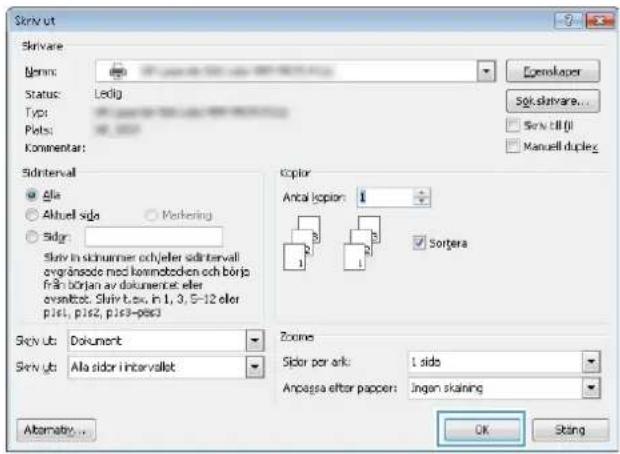 HP LaserJet Enterprise MFP M830 - Skriva ut på båda sidor automatiskt (Windows) - 5