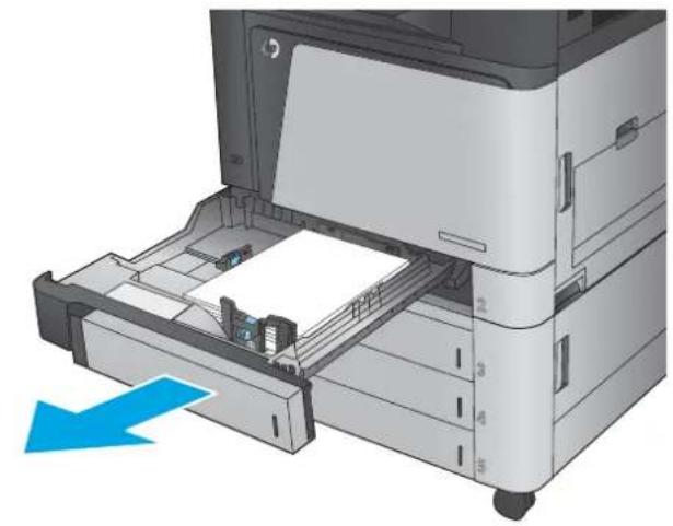 HP LaserJet Enterprise MFP M830 - Åtgärda papperstrassel i fack 1, den högra luckan och fixeringsenheten - 7