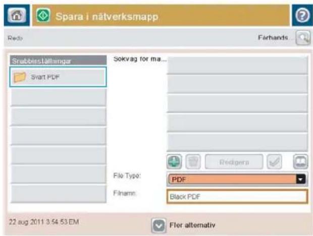 HP LaserJet Enterprise MFP M830 - Skicka ett skannat dokument till en nätverksmapp - 4