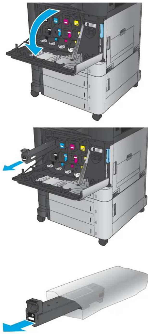 HP LaserJet Enterprise MFP M830 - Byta ut tonerkassetterna - 2