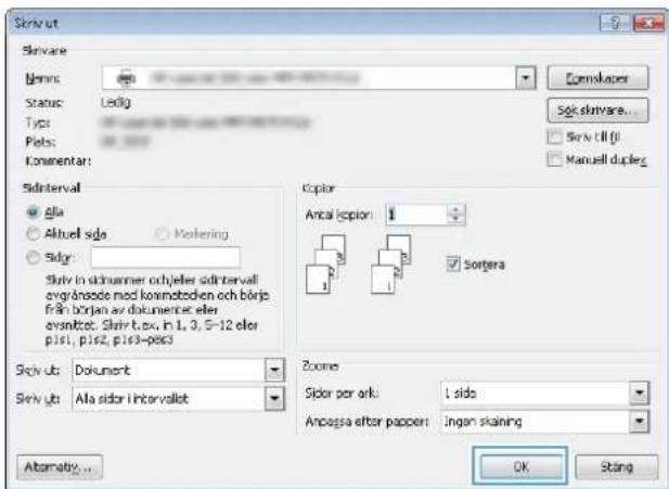 HP LaserJet Enterprise MFP M830 - Välja papperstyp (Windows) - 7