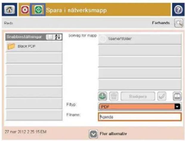 HP LaserJet Enterprise MFP M830 - Skicka ett skannat dokument till en nätverksmapp - 9