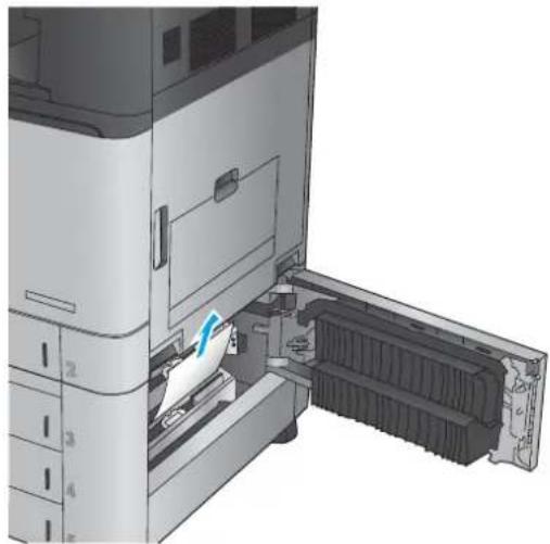 HP LaserJet Enterprise MFP M830 - Åtgärda papperstrassel i arkmataren för 3x500 ark och den nedre högra luckan - 2