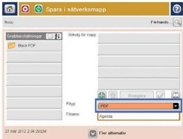 HP LaserJet Enterprise MFP M830 - Skicka ett skannat dokument till en nätverksmapp - 6
