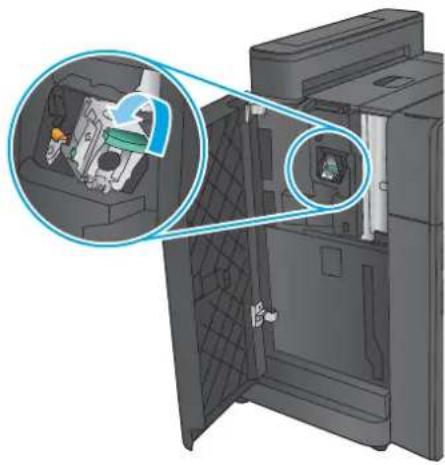 HP LaserJet Enterprise MFP M830 - Åtgärda papperstrassel i häftapparat 1 i häftnings-/staplingsenheten - 4
