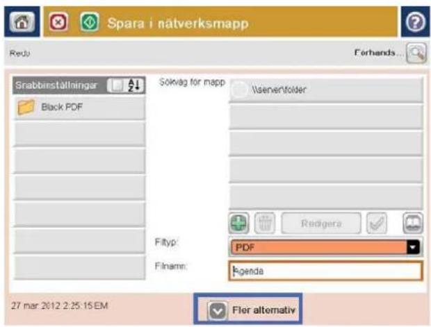 HP LaserJet Enterprise MFP M830 - Skicka ett skannat dokument till en nätverksmapp - 8
