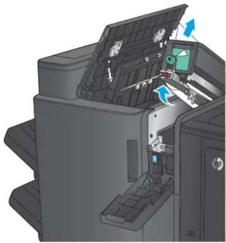 HP LaserJet Enterprise MFP M830 - Rensa anslutningstrassel i häftnings-/staplingsenheten (endast hålslagsmodeller) - 3