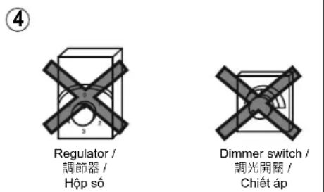 ④ Regulator / 調節器 / Hộp số Dimmer switch / 調光開關 / Chiết áp