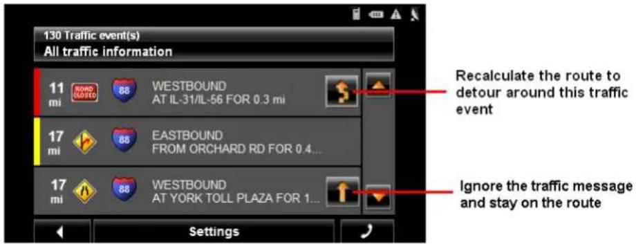 NAVIGON 7200T - Requesting a route recalculation - 3