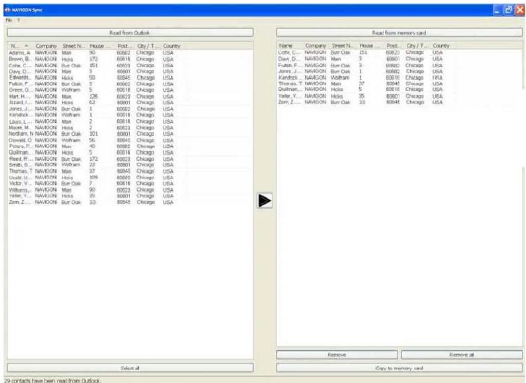 NAVIGON 7200T - Copy Outlook Contact Information to the NAVIGON 7200T - 5